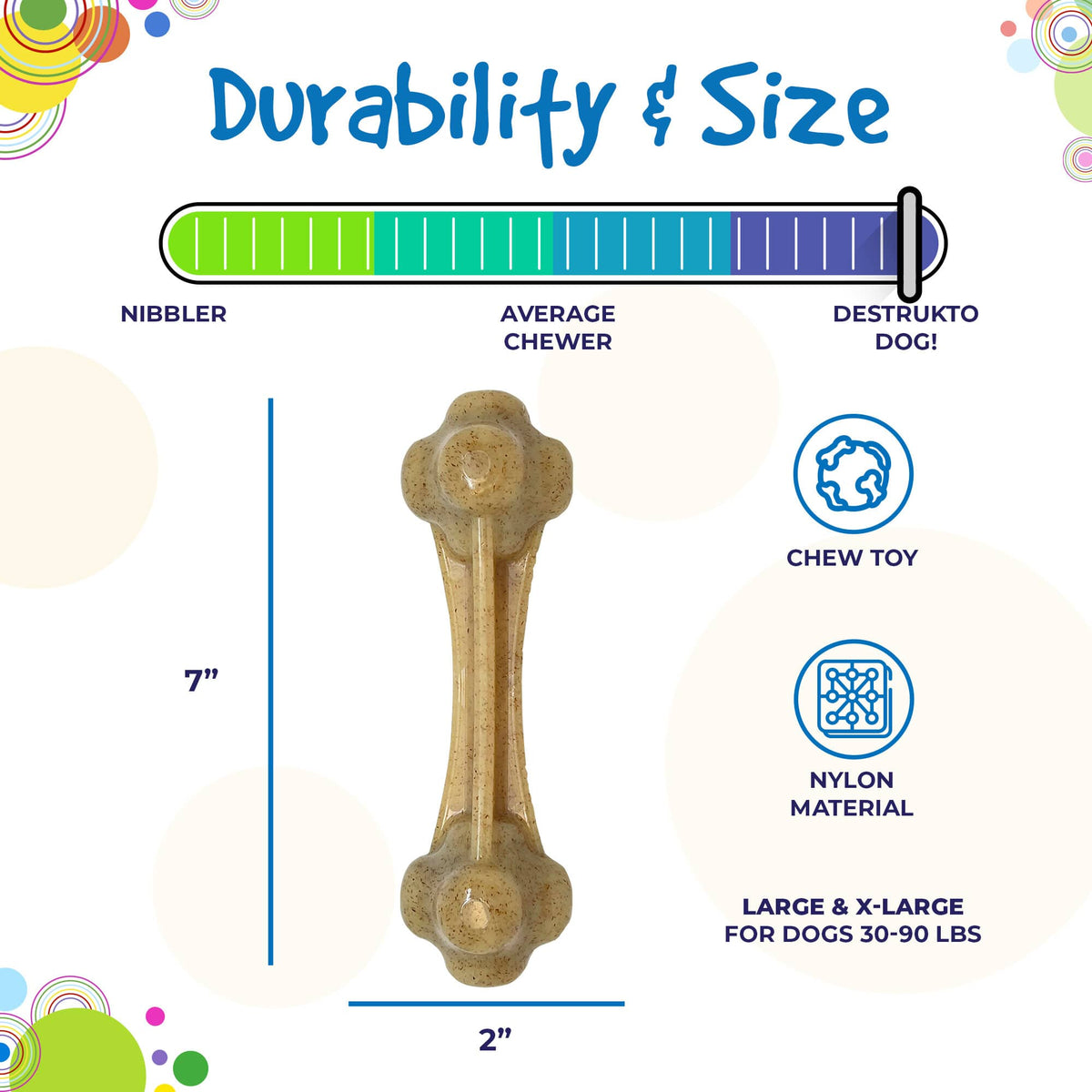 Knuckle Bone Nylon Dog Chew Toy for Aggressive Chewers | Made in USA - SodaPup/True Dogs, LLC - Flyclothing LLC