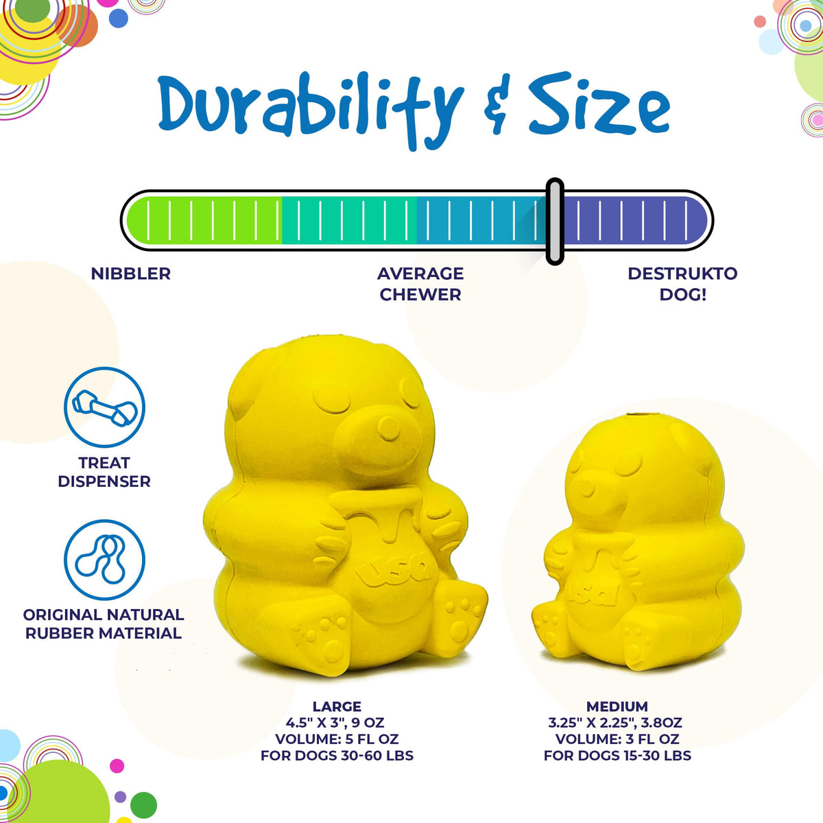 Honey Bear eDispenser - Durable Rubber Treat Dispenser for Dogs | USA Made - SodaPup/True Dogs, LLC - Flyclothing LLC