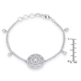 .5 Ct Rhodium Bracelet with Interlocking Circles and CZ - JGI - Flyclothing LLC