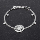 .5 Ct Rhodium Bracelet with Interlocking Circles and CZ - JGI - Flyclothing LLC