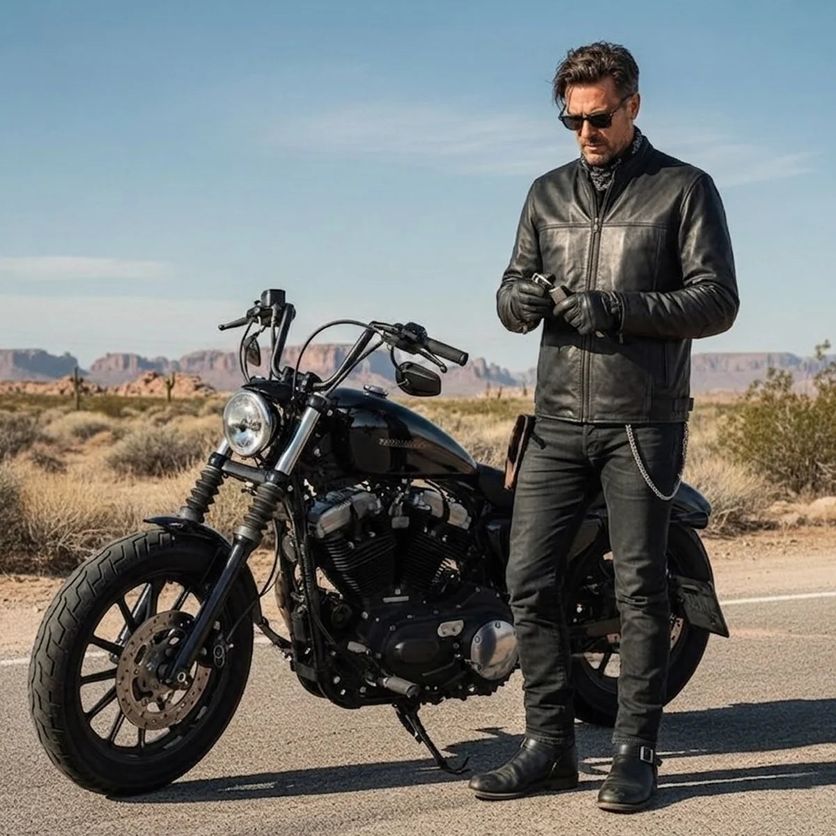Cannonball - Men's Leather Motorcycle Jacket - Unik Just for Bikers - Flyclothing LLC