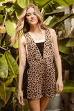 BiBi Leopard Sleeveless Overalls with Pockets - Trendsi - Flyclothing LLC