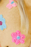 Flower Round Neck Short Sleeve Sweater - Trendsi - Flyclothing LLC
