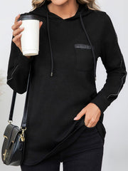 Drawstring Long Sleeve Hoodie - Trendsi