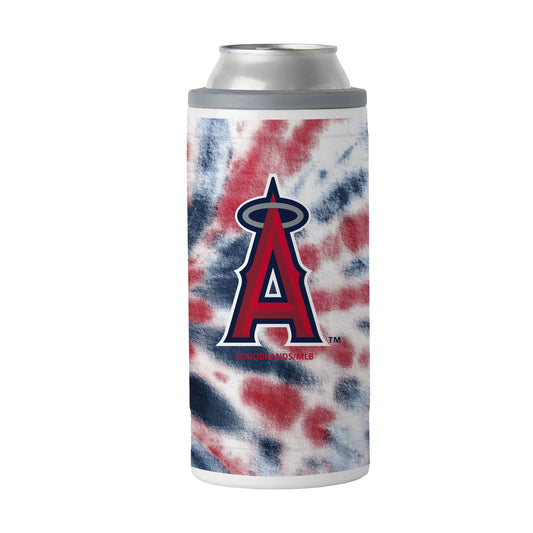 LA Angels 12oz Tie Dye Slim Can Coolie - Logo Brands - Flyclothing LLC
