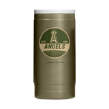 LA Angels Badge Powder Coat Slim Can Coolie - Logo Brands - Flyclothing LLC
