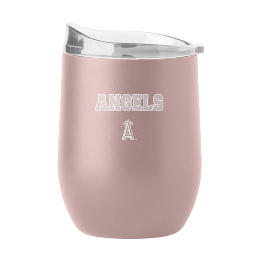LA Angels 16oz Stencil Powder Coat Curved Beverage - Logo Brands - Flyclothing LLC