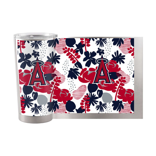 LA Angels 20oz Floral Stainless Steel Tumbler - Logo Brands - Flyclothing LLC