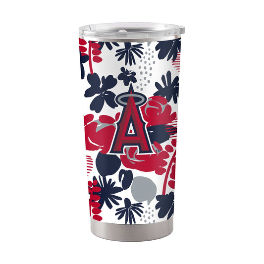 LA Angels 20oz Floral Stainless Steel Tumbler - Logo Brands - Flyclothing LLC