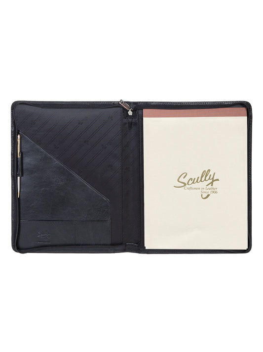 Scully Leather Black Zip Letter Size Pad