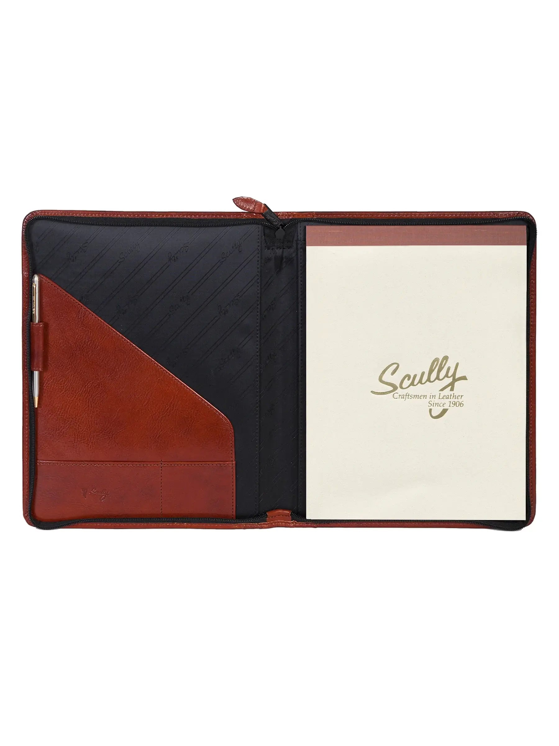 Scully COGNAC ZIP LETTER SIZE PAD - Scully Leather - Flyclothing LLC