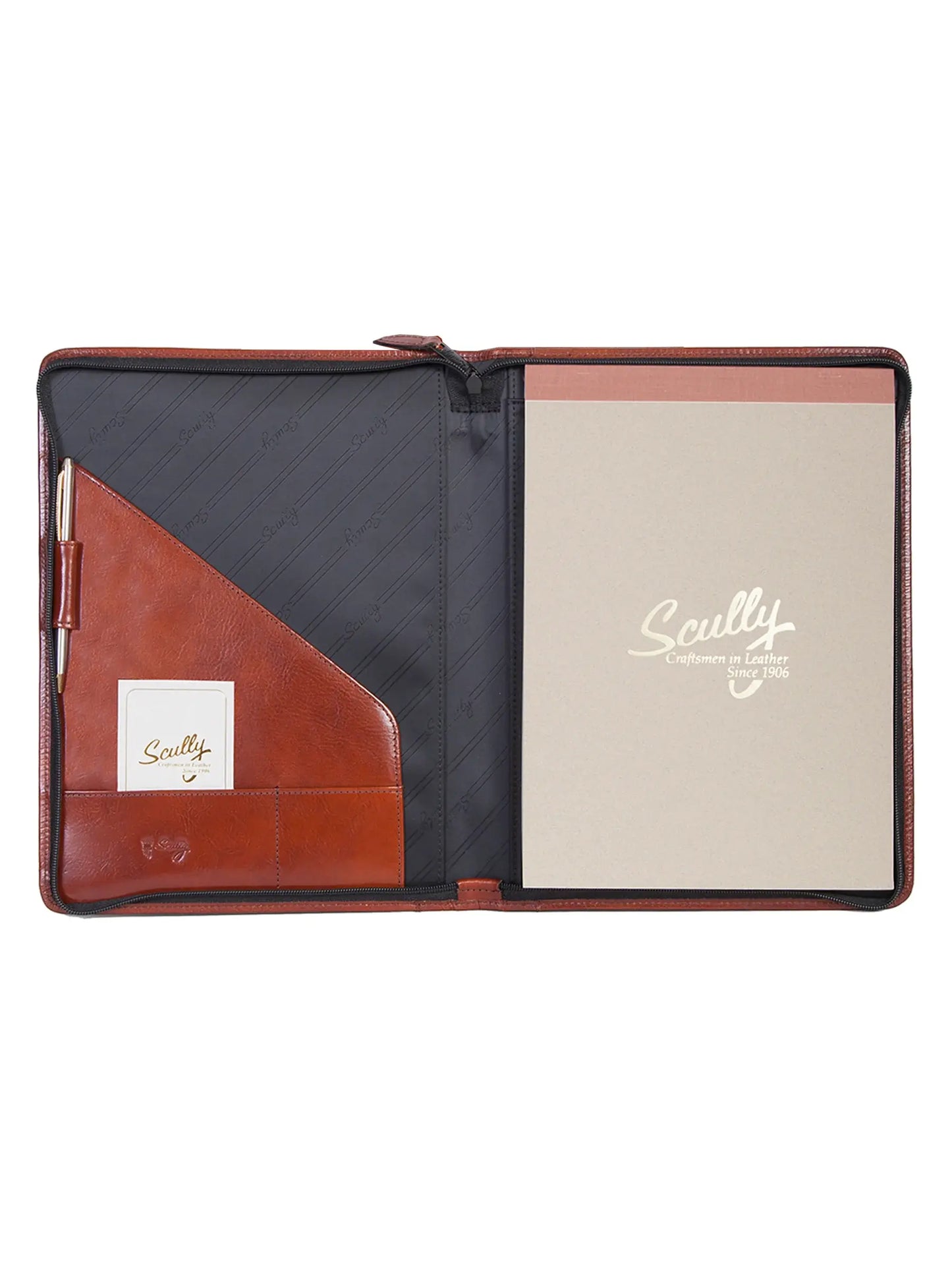 Scully MAHOGANY ZIP LETTER SIZE PAD - Scully Leather - Flyclothing LLC
