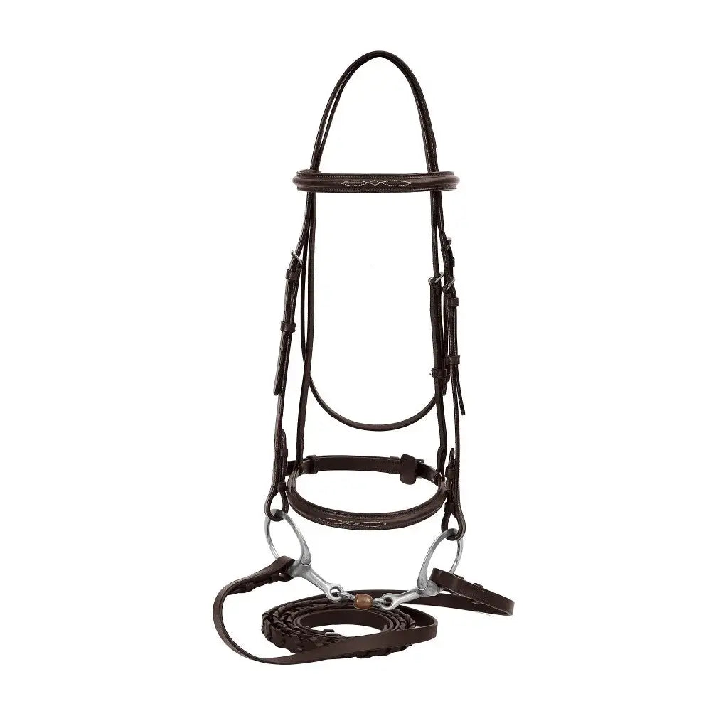 Henri de Rivel Advantage Fancy Raised Snaffle Bridle With Laced Reins - Breeches.com - Flyclothing LLC