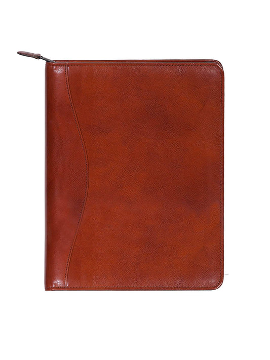 Scully Leather Cognac Zip Letter Size Pad