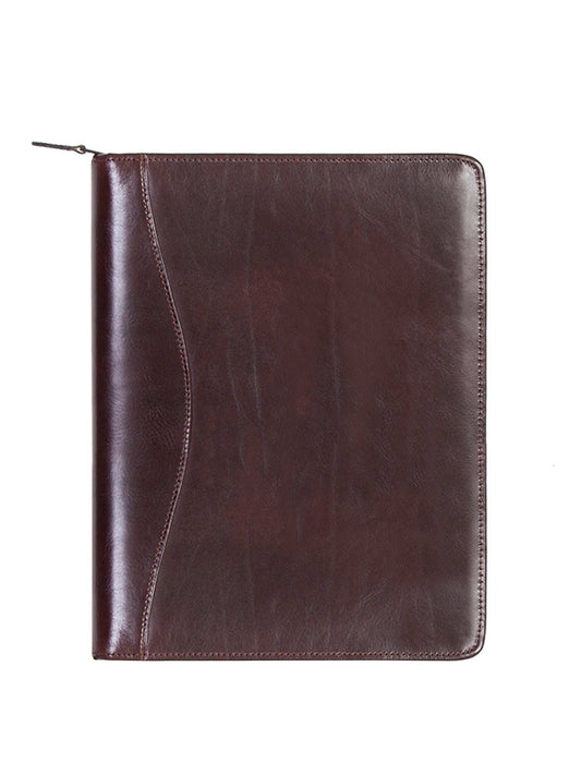 Scully Leather Walnut Zip Letter Size Pad