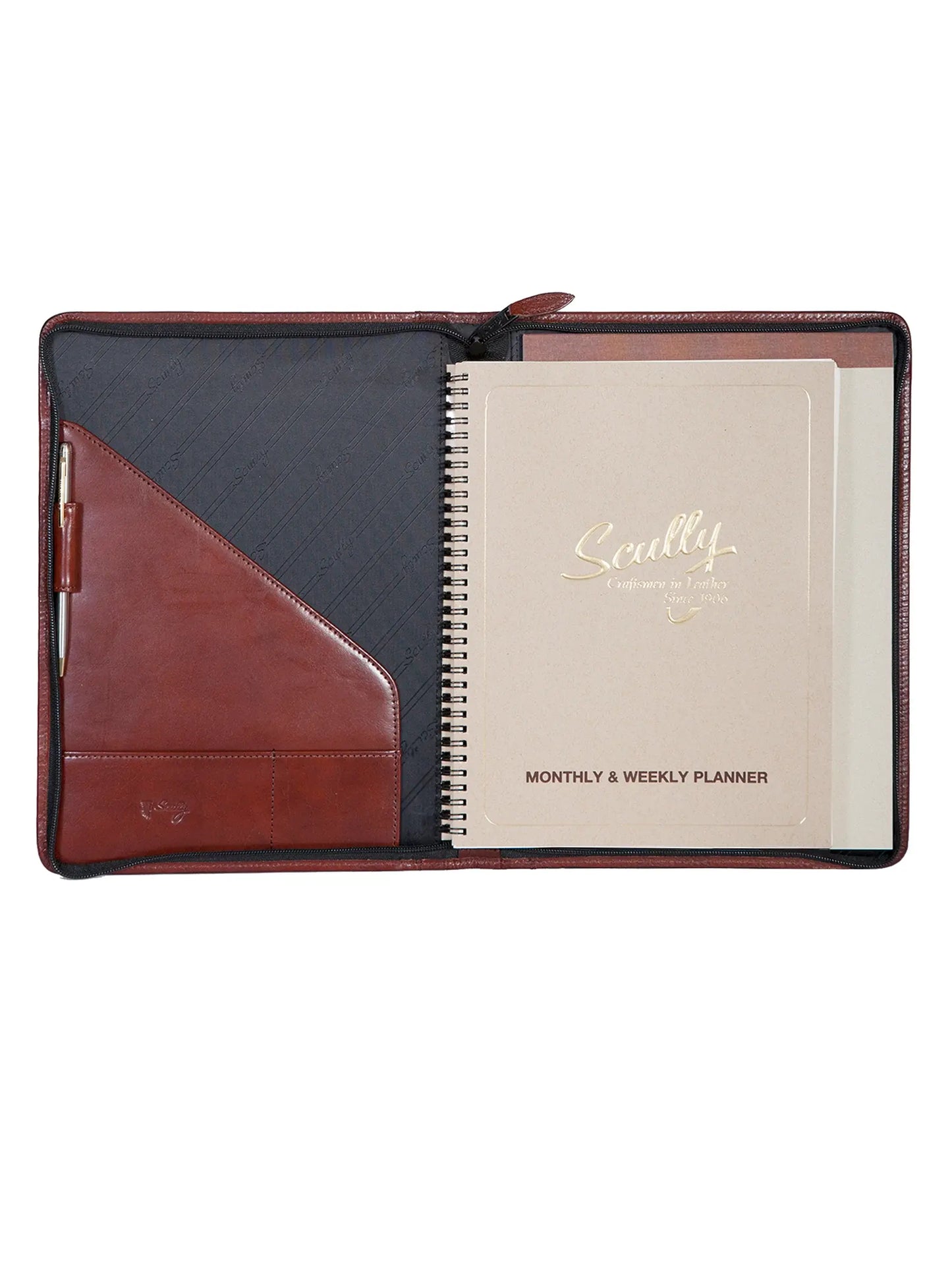 Scully MAHOGANY WIREBOUND ZIP LETTER PAD - Scully Leather - Flyclothing LLC