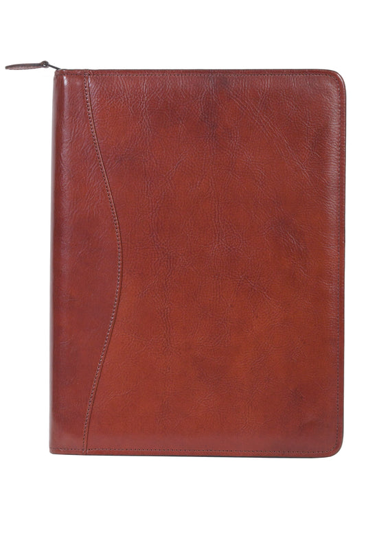 Scully Leather Mahogany Wirebound Zip Letter Pad