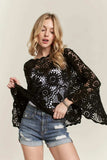 ADORA Bell Sleeve Crochet Top - Trendsi - Flyclothing LLC