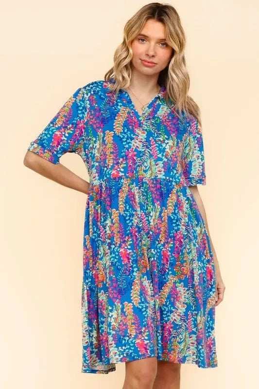 Haptics Johnny Collar Babydoll Dress with Side Pockets - Trendsi - Flyclothing LLC