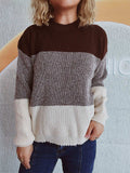 Color Block Long Sleeve Sweater - Trendsi - Flyclothing LLC