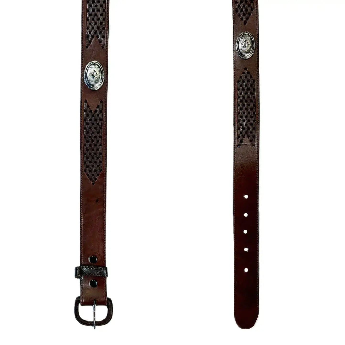 Rockmount Ranch Wear 502 brn s b 2 brown western belt with backet conchos - Rockmount Clothing - Flyclothing LLC