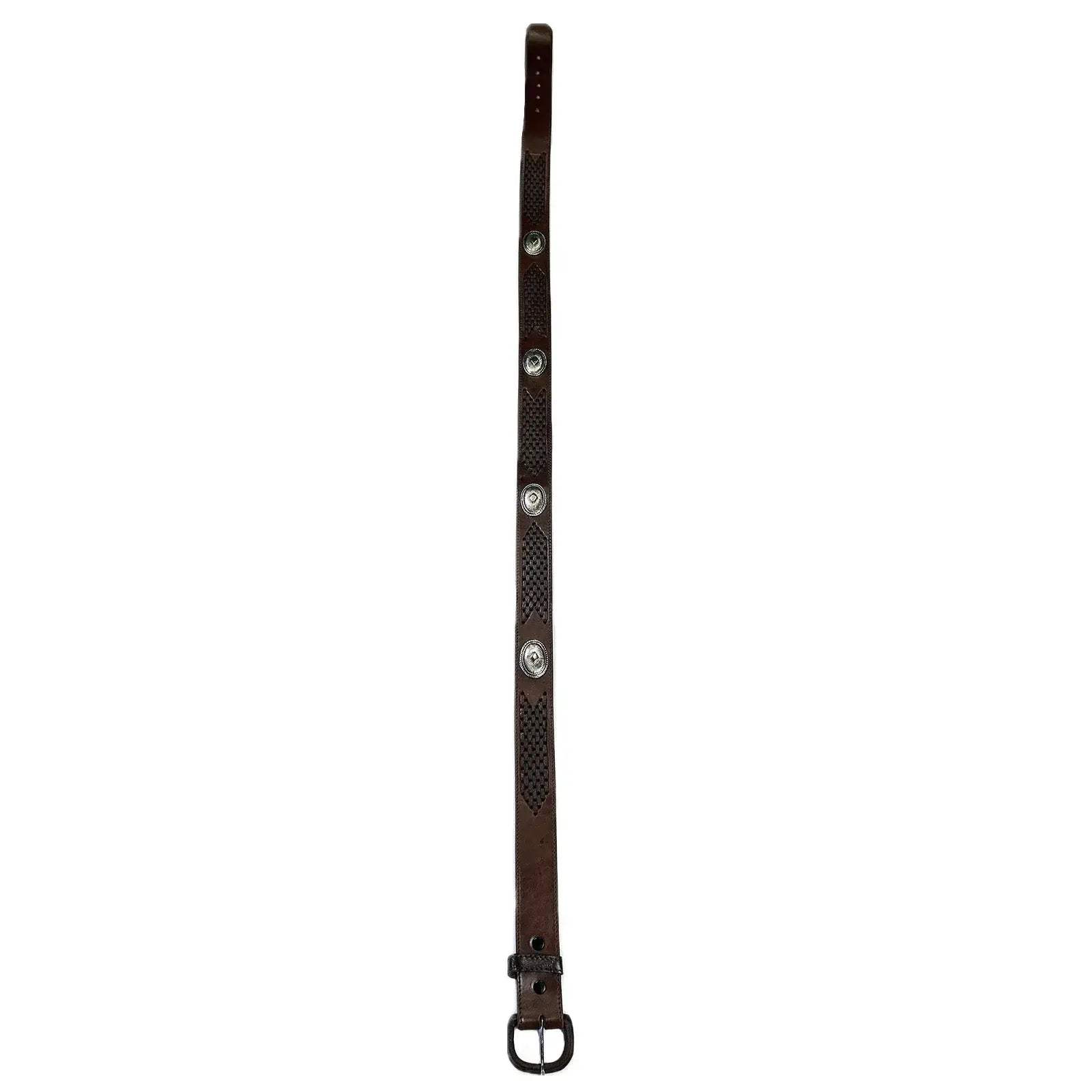 Rockmount Ranch Wear 502 brn s b 2 brown western belt with backet conchos - Rockmount Clothing - Flyclothing LLC