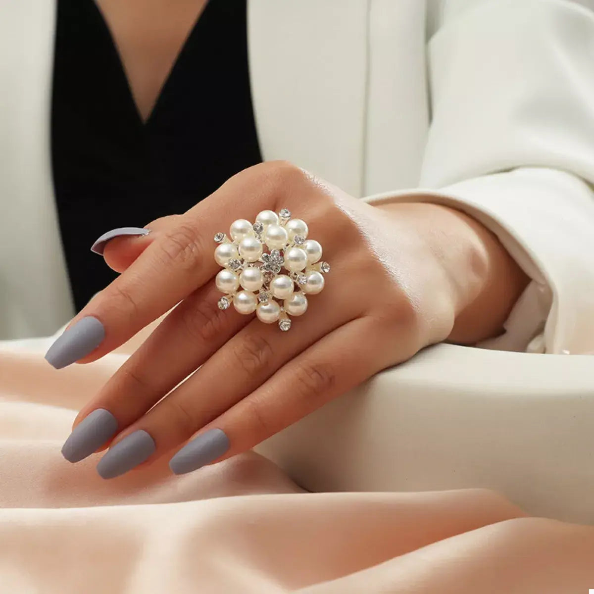 Pearl Cluster Ring - Trendsi - Flyclothing LLC