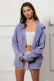 BiBi Washed Waffle Thermal Hooded Jacket - Trendsi - Flyclothing LLC