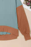 Contrast Round Neck Long Sleeve Sweatshirt - Trendsi - Flyclothing LLC