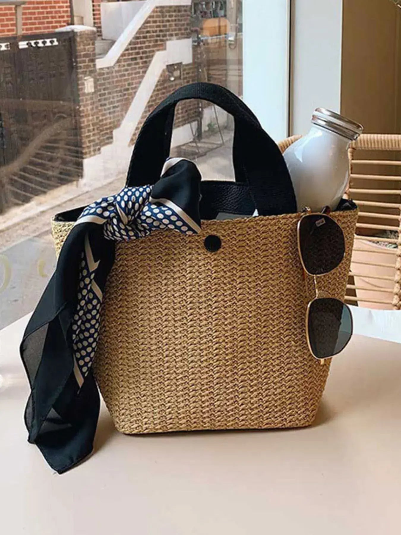 Woven Straw Tote Bag - Trendsi - Flyclothing LLC