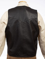 Scully Leather Leatherwear Mens Westrn Dark Brown Vest - Scully Leather