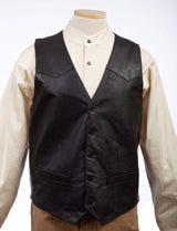 Scully Leather Leatherwear Mens Westrn Dark Brown Vest - Scully Leather - Flyclothing LLC