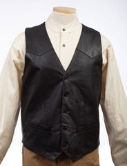 Scully Leather Leatherwear Mens Westrn Dark Brown Vest - Scully Leather