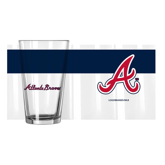 Atlanta Braves 16oz Colorblock Pint Glass - Logo Brands - Flyclothing LLC