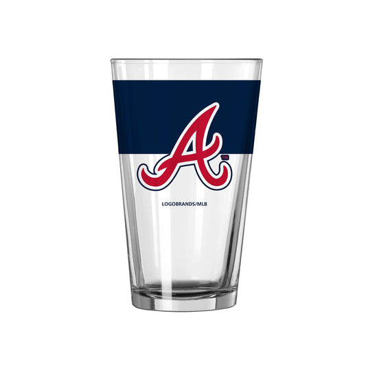 Atlanta Braves 16oz Colorblock Pint Glass - Logo Brands - Flyclothing LLC
