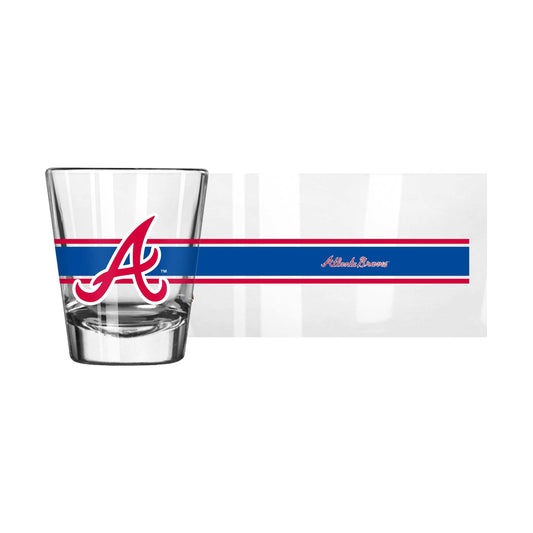Atlanta Braves 2oz Stripe Shot Glass - Logo Brands - Flyclothing LLC