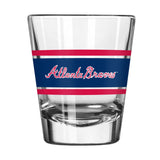 Atlanta Braves 2oz Stripe Shot Glass - Logo Brands - Flyclothing LLC