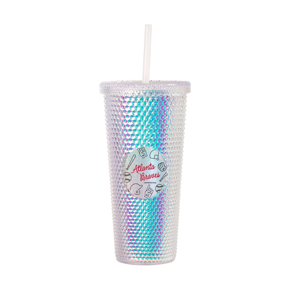 Atlanta Braves 24oz Playmaker Iridescent Stud Tumbler - Logo Brands - Flyclothing LLC
