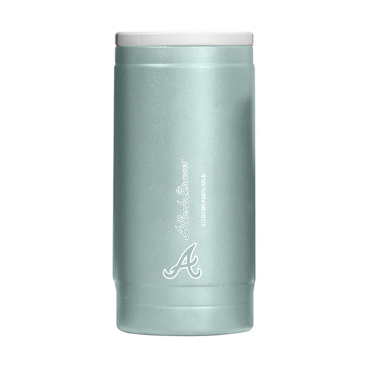 Atlanta Braves Vertical Powder Coat Slim Can Coolie - Logo Brands - Flyclothing LLC