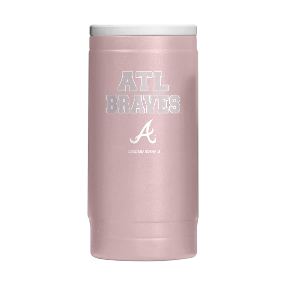 Atlanta Braves Stencil Powder Coat Slim Can Coolie - Logo Brands - Flyclothing LLC