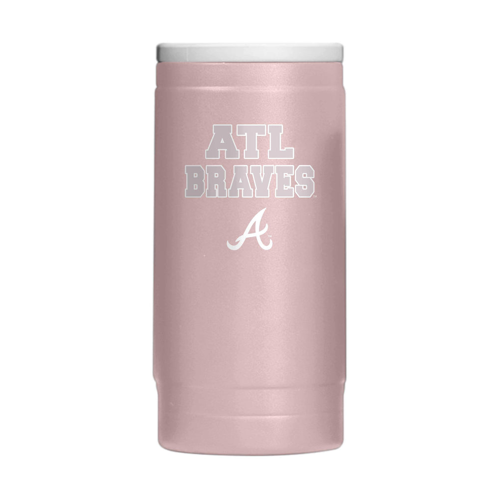Atlanta Braves Stencil Powder Coat Slim Can Coolie - Logo Brands - Flyclothing LLC