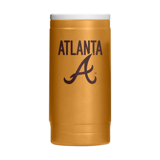 Atlanta Braves Huddle Powder Coat Slim Can Coolie - Logo Brands - Flyclothing LLC
