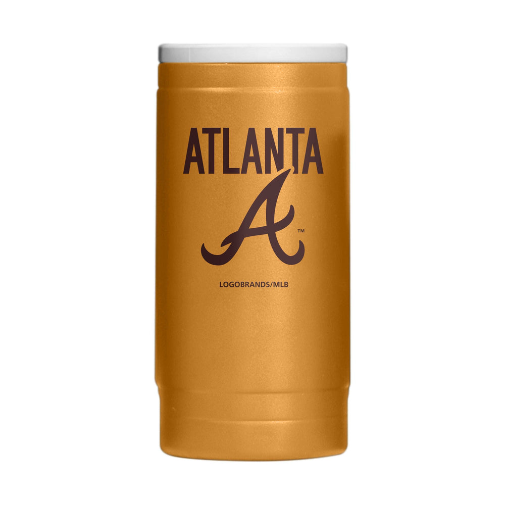 Atlanta Braves Huddle Powder Coat Slim Can Coolie - Logo Brands - Flyclothing LLC