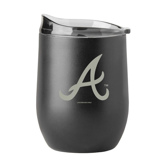 Atlanta Braves GunMetal 16oz Black Powder Curved Beverage - Logo Brands - Flyclothing LLC