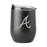 Atlanta Braves GunMetal 16oz Black Powder Curved Beverage - Logo Brands - Flyclothing LLC