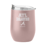 Atlanta Braves 16oz Stencil Powder Coat Curved Beverage - Logo Brands - Flyclothing LLC