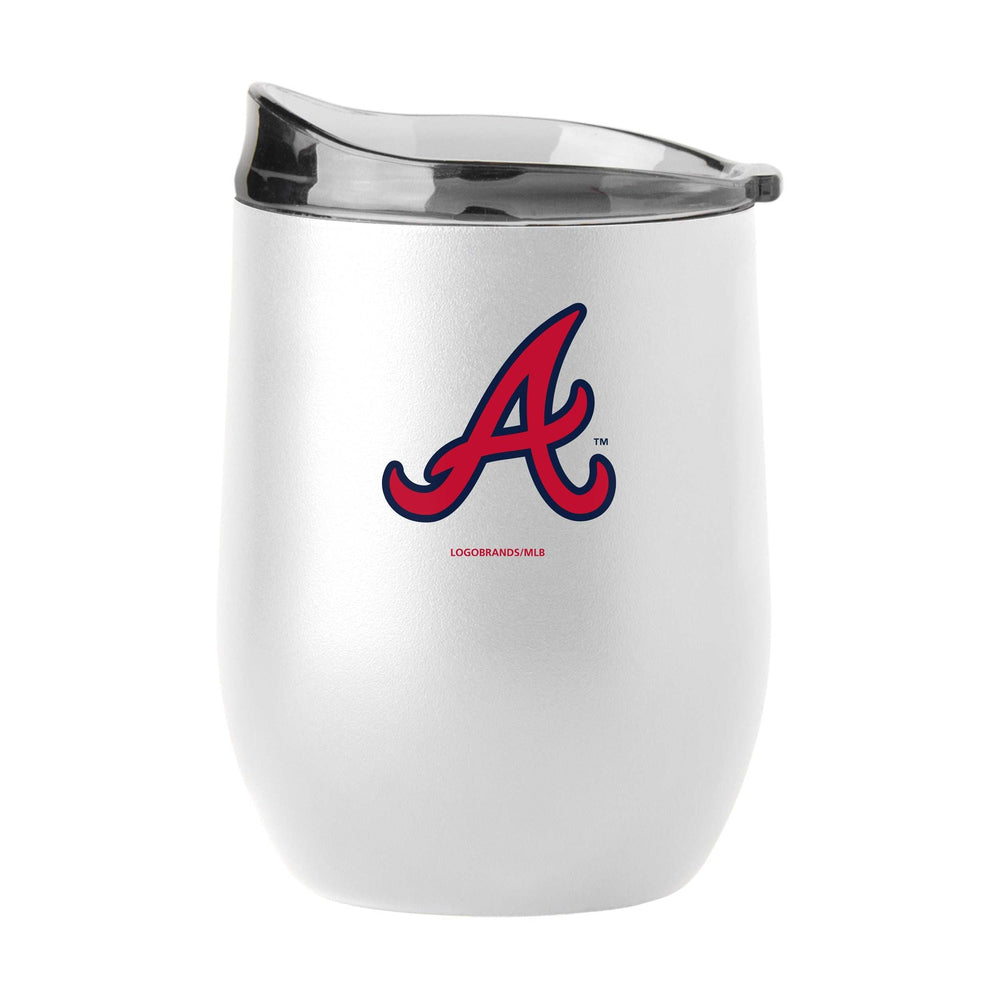 Atlanta Braves 16oz Swagger White Powder Coat Curved Beverage - Logo Brands - Flyclothing LLC