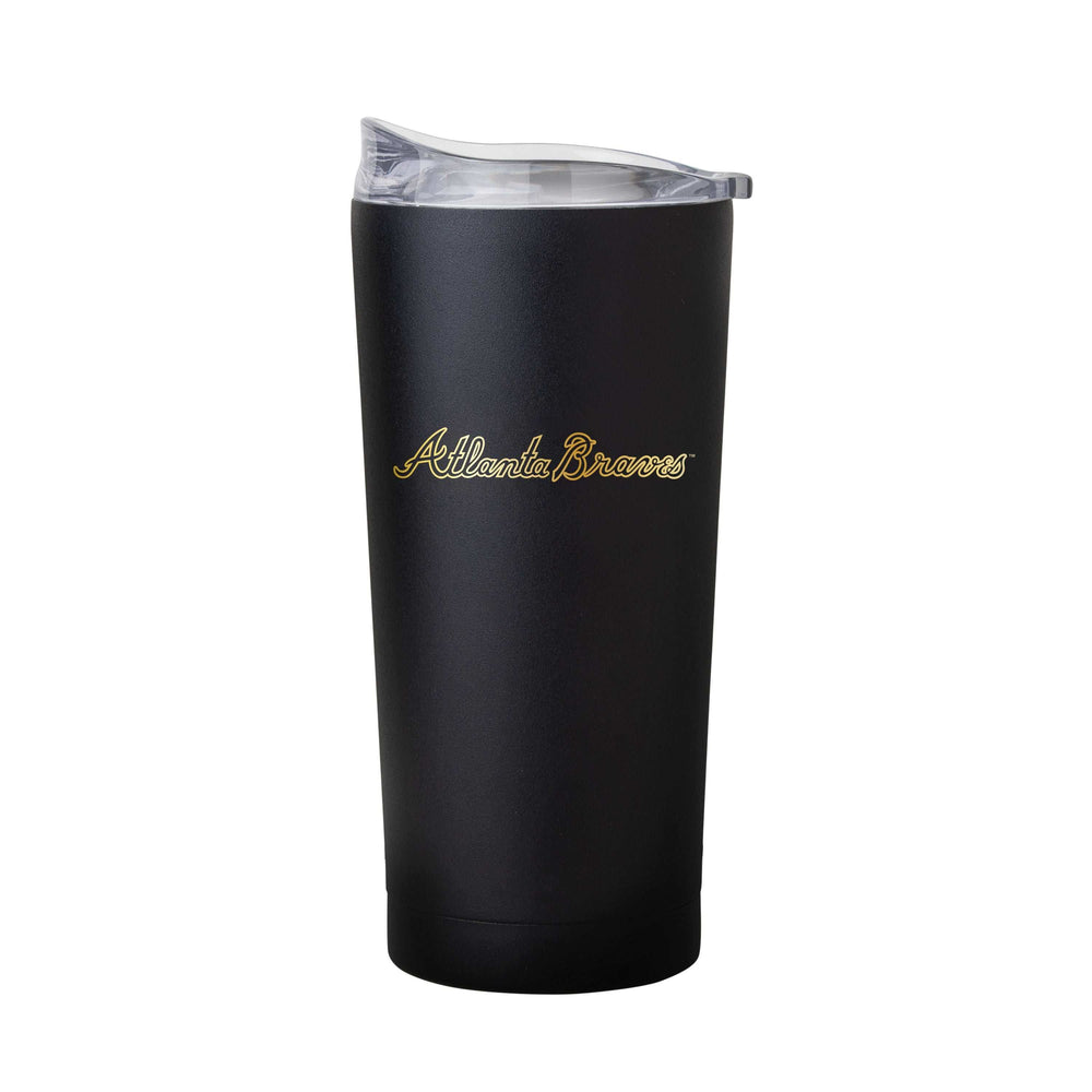 Atlanta Braves 20oz Foil Black Powder Coat Tumbler - Logo Brands - Flyclothing LLC