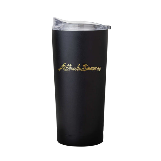 Atlanta Braves 20oz Foil Black Powder Coat Tumbler - Logo Brands - Flyclothing LLC