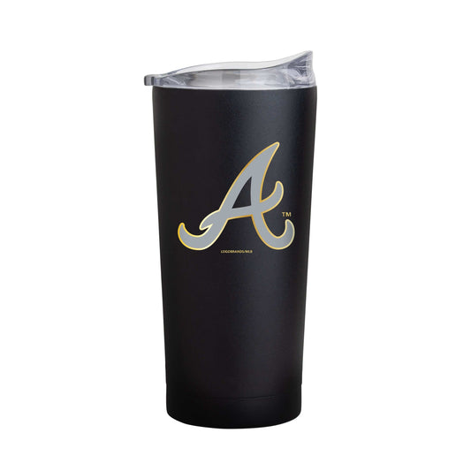 Atlanta Braves 20oz Foil Black Powder Coat Tumbler - Logo Brands - Flyclothing LLC